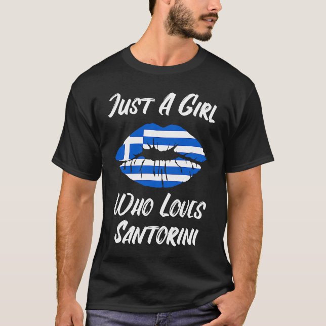 Camiseta Lips Mouth Love Greek Flag Santorini (Anverso)