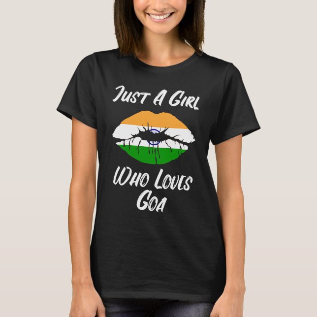 Camiseta Lips Mouth Love Indian Flag Goa (Anverso)