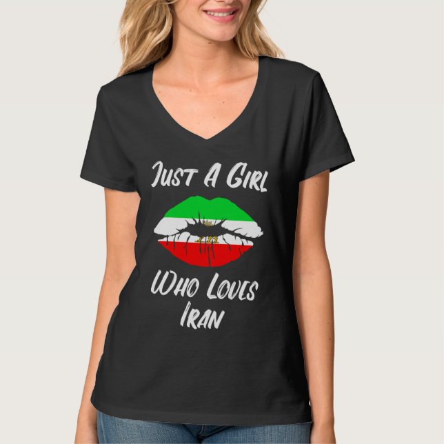 Camiseta Lips Mouth Love Iranian Flag Iran (Anverso)