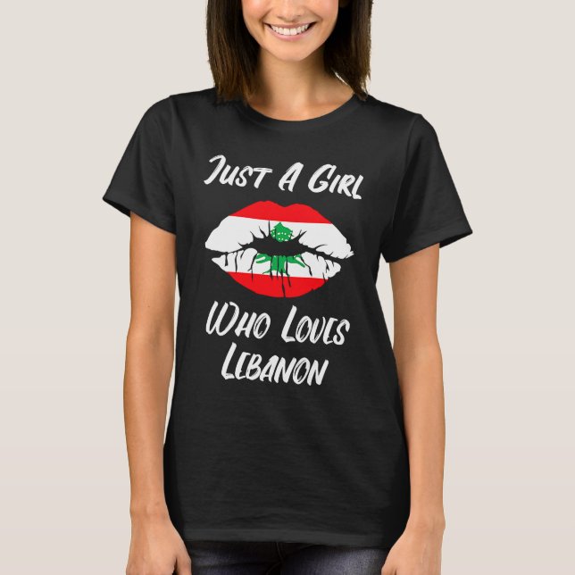 Camiseta Lips Mouth Love Lebanese Flag (Anverso)