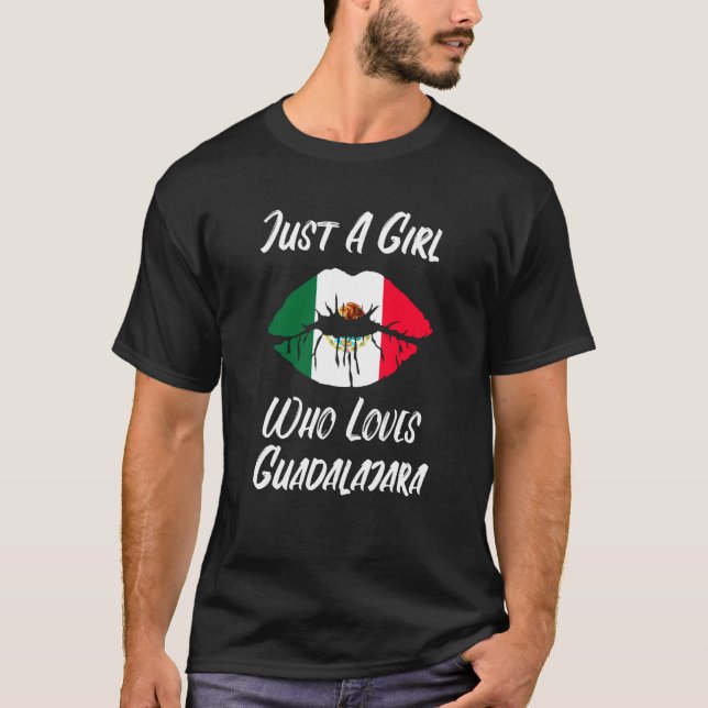 Camiseta Lips Mouth Love Mexican Flag Guadalajara (Anverso)