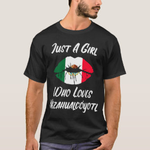 Camiseta Lips Mouth Love Mexican Flag Nezahualcoyotl