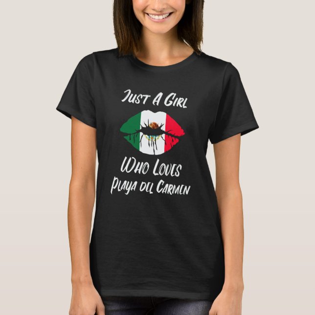 Camiseta Lips Mouth Love Mexican Flag Playa del Carmen (Anverso)