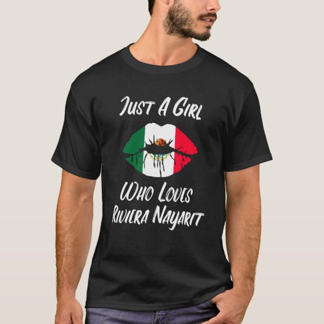 Camiseta Lips Mouth Love Mexican Flag Riviera Nayarite (Anverso)