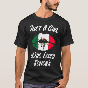 Camiseta Lips Mouth Love Mexican Flag Sonora