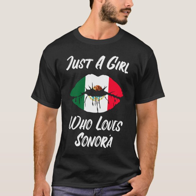 Camiseta Lips Mouth Love Mexican Flag Sonora (Anverso)