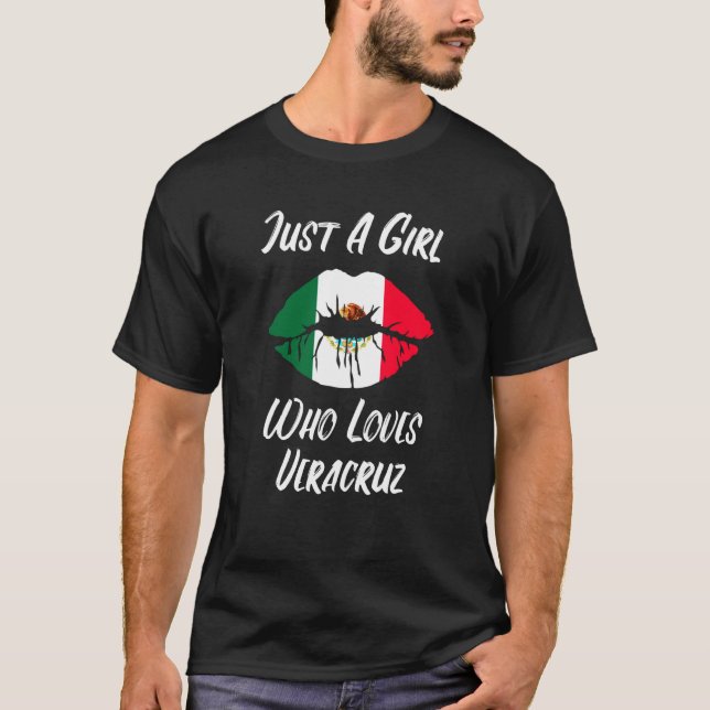 Camiseta Lips Mouth Love Mexican Flag Veracruz (Anverso)