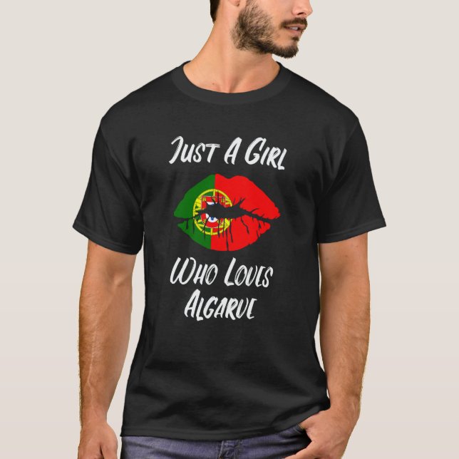 Camiseta Lips Mouth Love Portuguese Flag Algarve (Anverso)