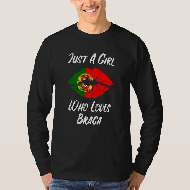 Camiseta Lips Mouth Love Portuguese Flag Braga (Anverso)