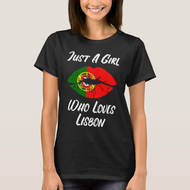 Camiseta Lips Mouth Love Portuguese Flag Lisbon (Anverso)