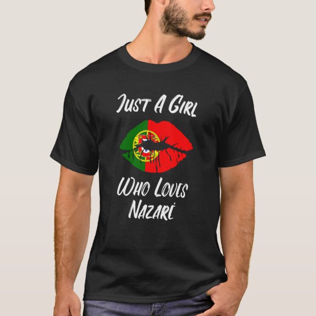 Camiseta Lips Mouth Love Portuguese Flag Nazare (Anverso)