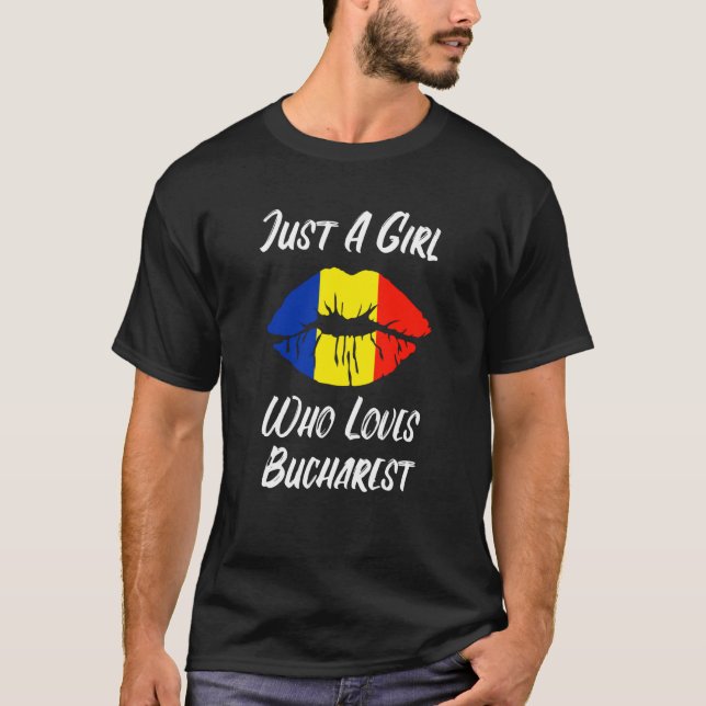 Camiseta Lips Mouth Love Romanian Flag Bukarest (Anverso)