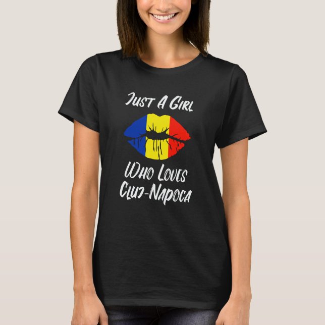 Camiseta Lips Mouth Love Romanian Flag Cluj Napoca (Anverso)