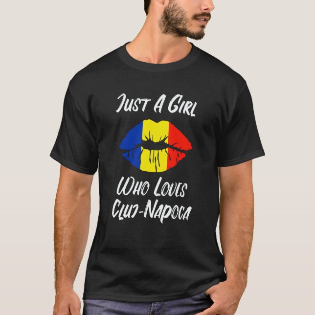 Camiseta Lips Mouth Love Romanian Flag Cluj Napoca (Anverso)