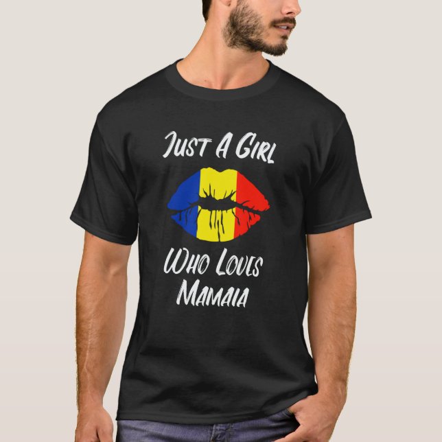 Camiseta Lips Mouth Love Romanian Flag Mamaia (Anverso)