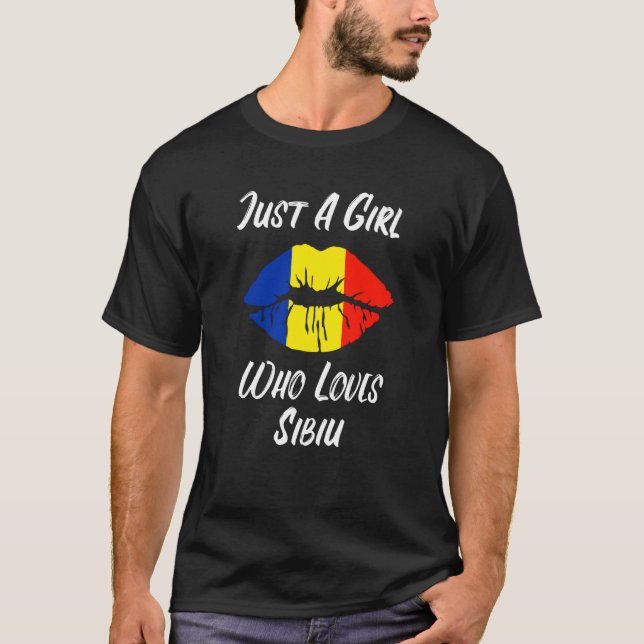 Camiseta Lips Mouth Love Romanian Flag Sibiu (Anverso)