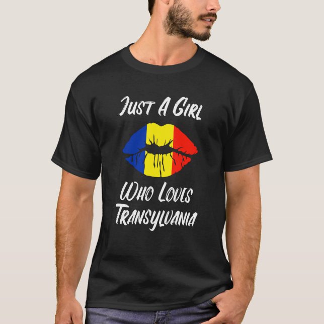 Camiseta Lips Mouth Love Romanian Flag Transsylvania (Anverso)
