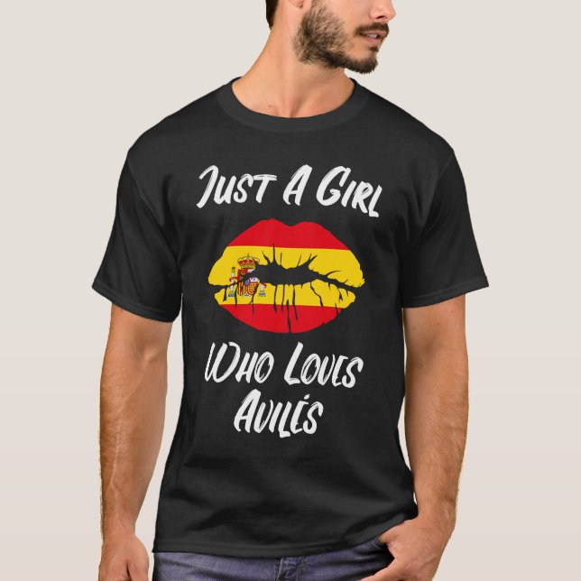 Camiseta Lips Mouth Love Spanish Flag Aviles (Anverso)