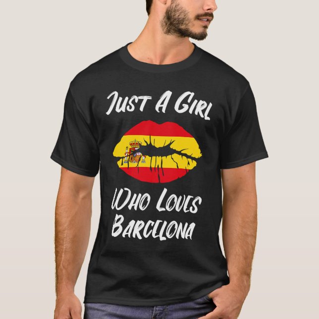 Camiseta Lips Mouth Love Spanish Flag Barcelona (Anverso)