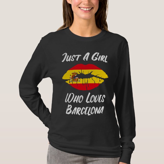 Camiseta Lips Mouth Love Spanish Flag Barcelona (Anverso)