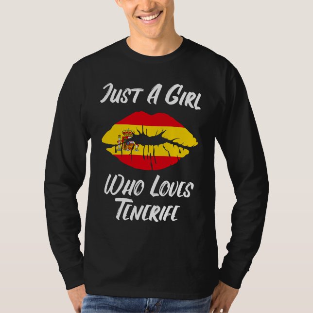 Camiseta Lips Mouth Love Spanish Flag Tenerife (Anverso)
