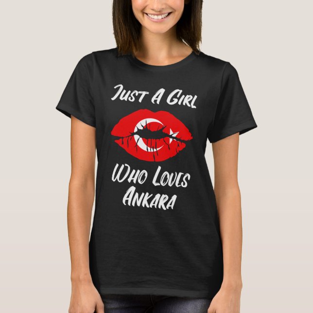 Camiseta Lips Mouth Love Turkish Flag Ankara (Anverso)