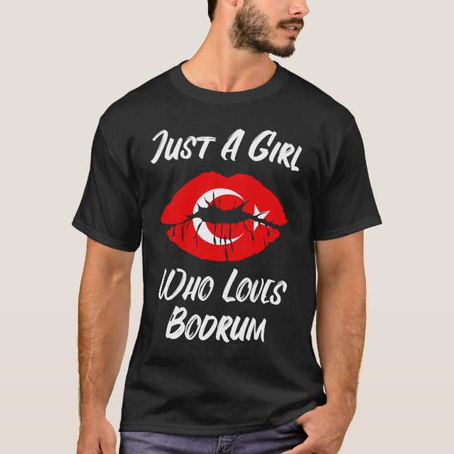 Camiseta Lips Mouth Love Turkish Flag Bodrum (Anverso)