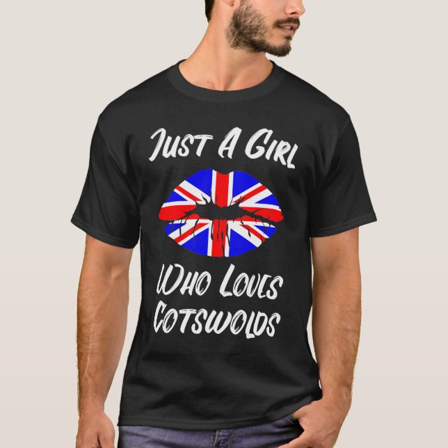 Camiseta Lips Mouth Love Union Jack Flag Cotswolds (Anverso)