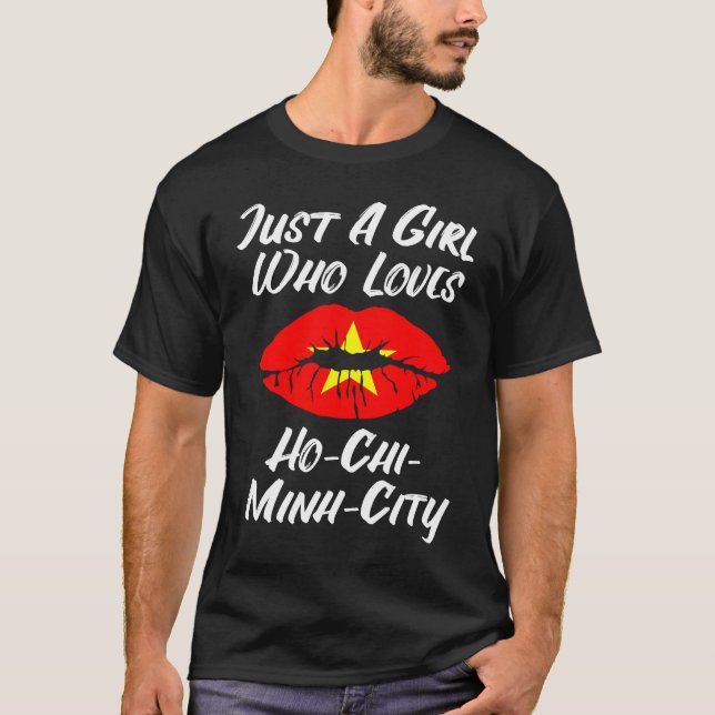 Camiseta Lips Mouth Love Vietnamese Flag Ho Chi Minh City (Anverso)