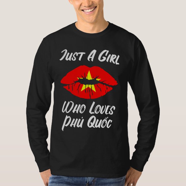 Camiseta Lips Mouth Love Vietnamese Flag Phu Quoc (Anverso)
