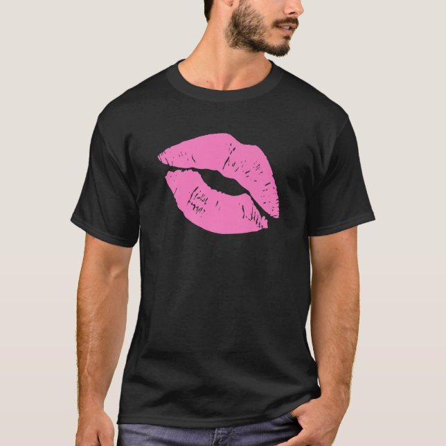 Camiseta Lips rosadas de los 80 | Los amantes de la brillan (Anverso)