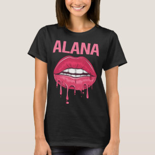 Camiseta Lips rosadas - Nombre Alana
