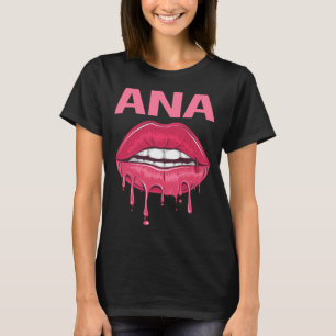 Camiseta Lips rosadas - Nombre de Ana