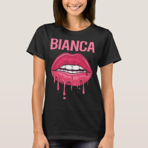 Camiseta Lips rosadas - Nombre de Bianca