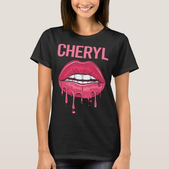 Camiseta Lips rosadas - Nombre de Cheryl (Anverso)