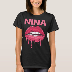 Camiseta Lips rosadas - Nombre de la nina