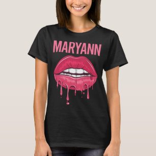 Camiseta Lips rosadas - Nombre de Maryann