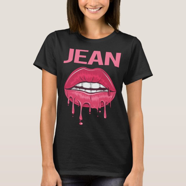 Camiseta Lips rosadas - Nombre Jean (Anverso)