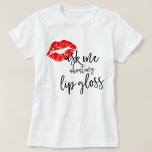 Camiseta LipSense me pregunta acerca de mi lustre del labio