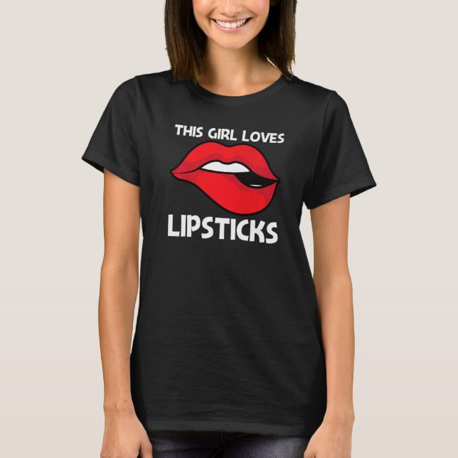 Camiseta Lipstick De Guay Para Chicas Maquillaje Cosmético  (Anverso)