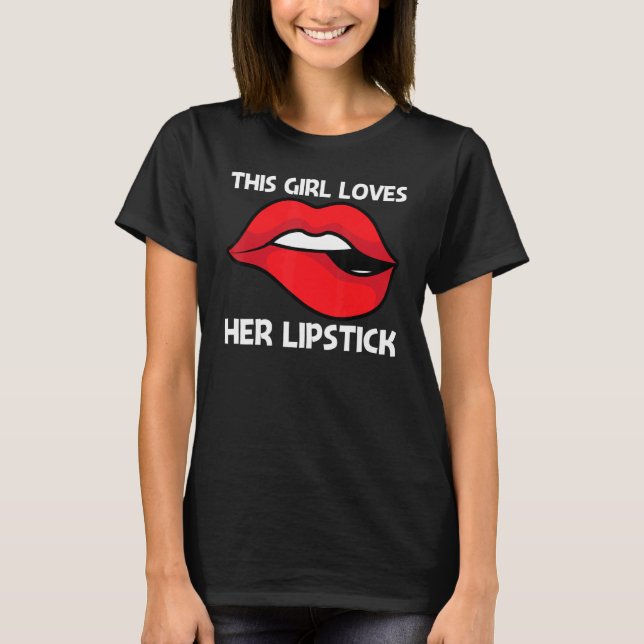 Camiseta Lipstick De Guay Para Chicas Maquillaje Cosmético  (Anverso)