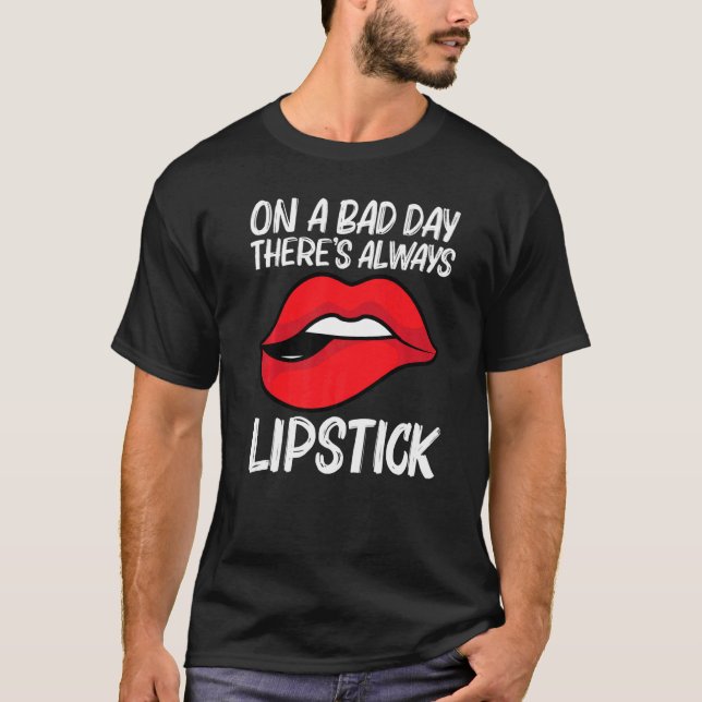 Camiseta Lipstick De Guay Para Hombres Mujeres Maquillaje C (Anverso)