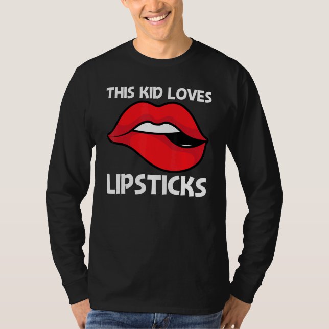 Camiseta Lipstick De Guay Para Niños Maquillaje Cosmético (Anverso)