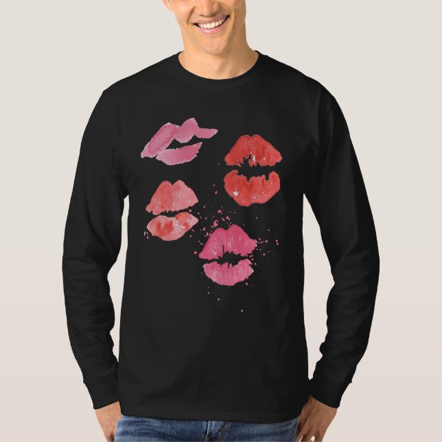 Camiseta Lipstick Kisses for Valentines Day (Anverso)