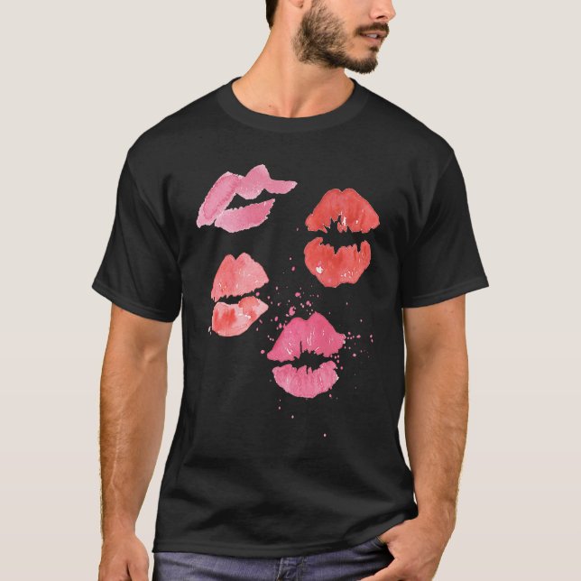 Camiseta Lipstick Kisses for Valentines Day (Anverso)
