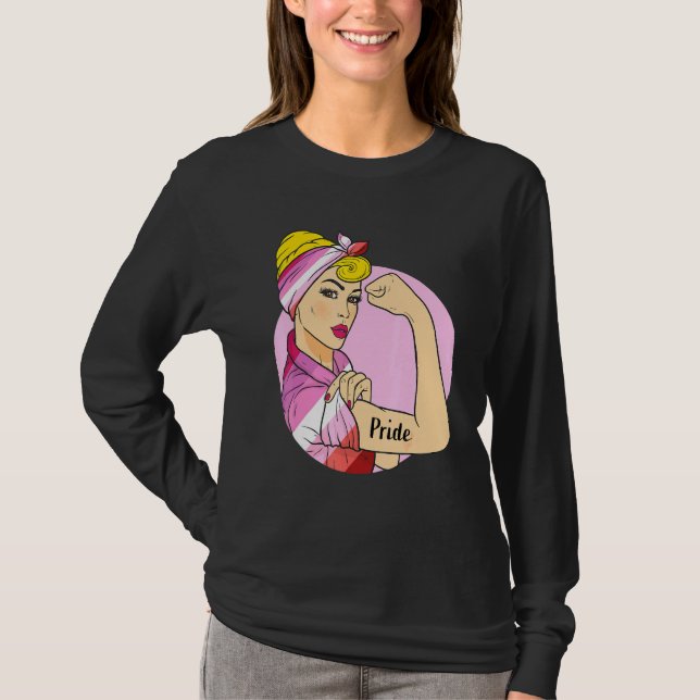 Camiseta Lipstick Lesbian Flag Lgbt Gay Pride Mes Lipstic (Anverso)