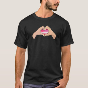 Camiseta Lipstick Lgbtq Bandera Orgullo Mano Rótulo Corazón