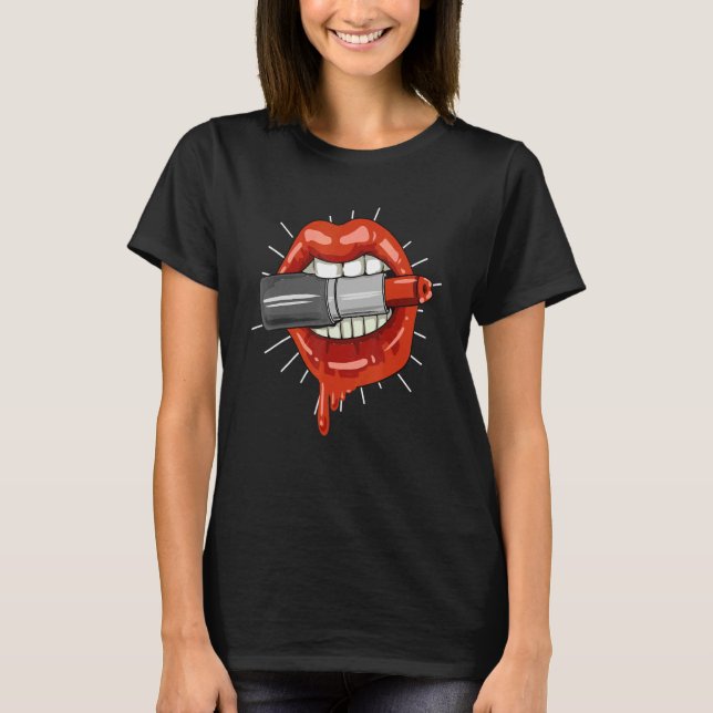 Camiseta Lipstick Lips Lipstick Makeup Artist (Anverso)