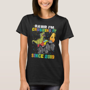 Camiseta Lique Aplastándolo A Rex Dinosaur Monster Truck_4