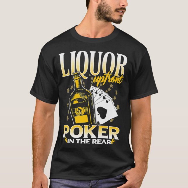 Camiseta Liquor Arriba Póquer delantero en el poker trasero (Anverso)